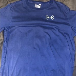 Blue under armor fishing shit great decal on back